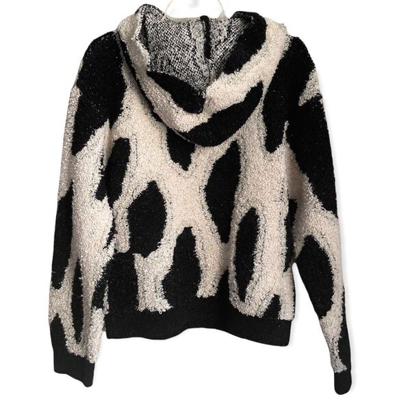 NWT Sandy Liang for Target Black/Cream Leopard Print Sherpa Hooded Sweatshirt - Picture 6 of 6